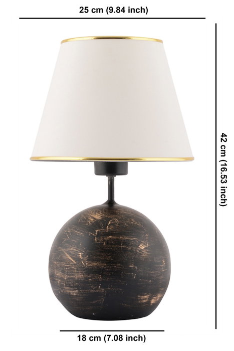 Opviq Lámpara de Mesa Balloon - Negro, Blanco y Dorado